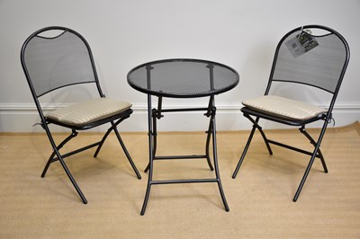 Lot 472 - KETTLER; a modern folding garden table and two...