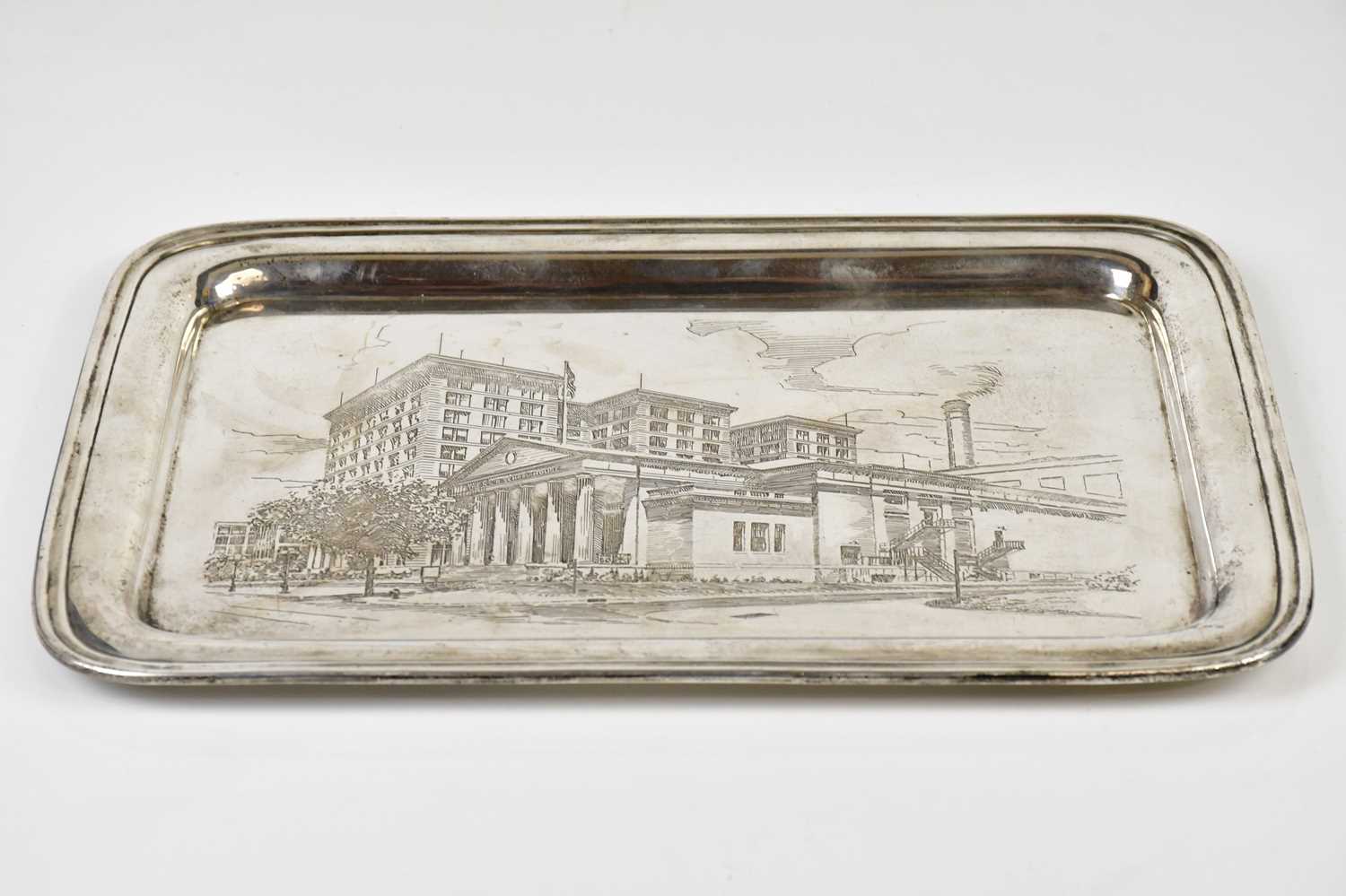 Lot 2031 - A sterling silver rectangular tray with...