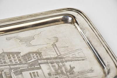Lot 2031 - A sterling silver rectangular tray with...