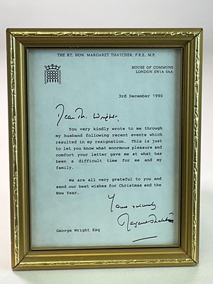 Lot 341 - MARGARET THATCHER; a signed typed letter from...