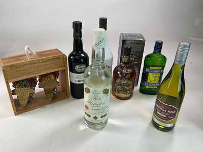 Lot 29 - MIXED WINES AND SPIRITS; eight bottles...