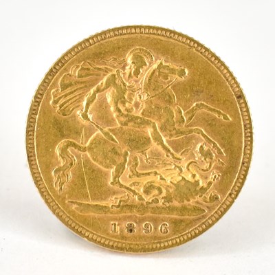 Lot 631 - A Victorian old head half sovereign 1896,...