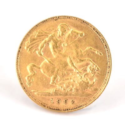 Lot 632 - An Edward VII half sovereign 1902, George and...