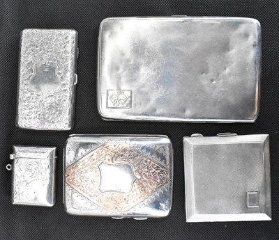 Lot 608 - Three hallmarked silver cigarette cases,...