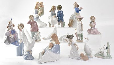 Lot 360 - NAO; fourteen figures, to include duck figure...