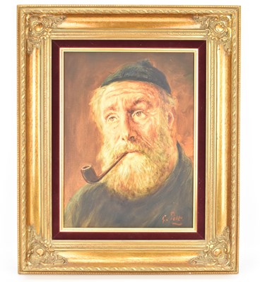 Lot 444 - G VAN PELT; oil on canvas, head and shoulders...