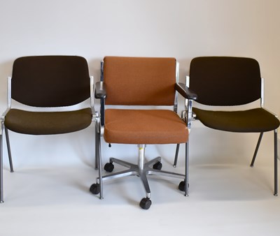 Lot 14 - CASTELLI; two 1960s aluminium framed chairs...