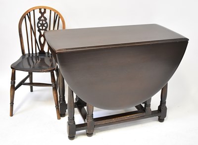 Lot 38 - A 20th century drop-leaf supper table, 77 x...