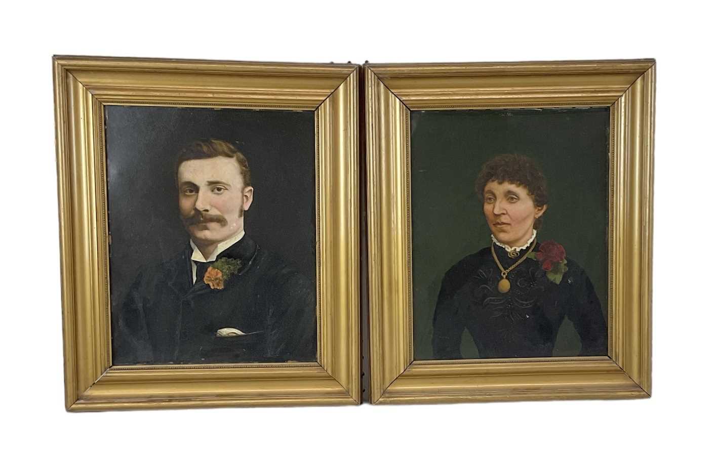 Lot 192 - A pair of 19th century oils on board,