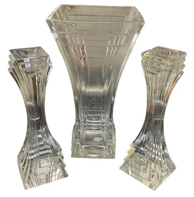 Lot 615 - An Art Deco style Bohemian crystal glass vase...