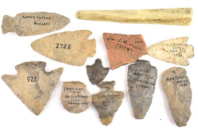 Lot 270 - DUNNVILLE, ONTARIO; various artifacts found...