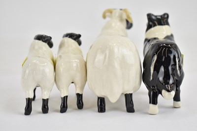 Lot 255 - BESWICK; a Black Face Ram, two lambs and a...