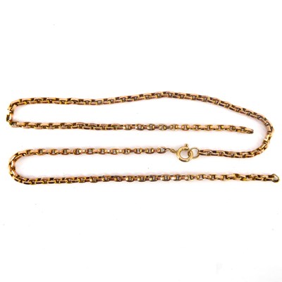 Lot 772 - A 9ct gold belcher link chain with hoop clasp,...