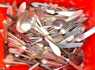 Lot 598 - A large quantity of plated flatware.