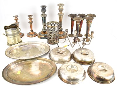 Lot 597 - Plated ware to include a pair of large...