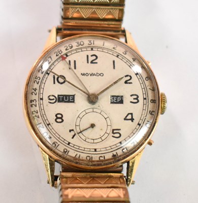 Lot 1321 - MOVADO; an 18ct yellow gold vintage...