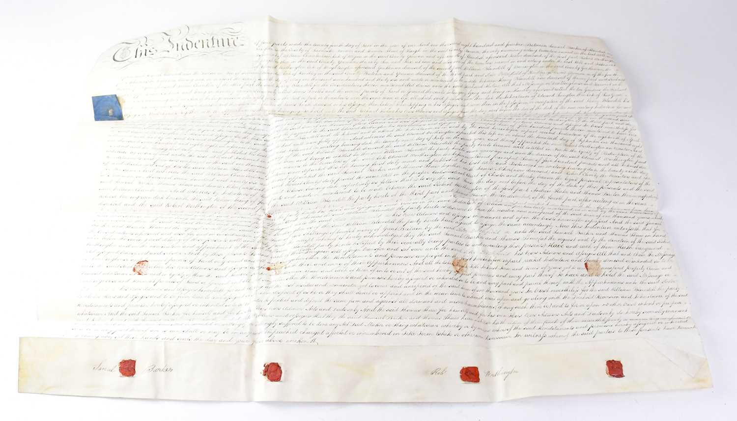 Lot 574 Four indentures on vellum, comprising three