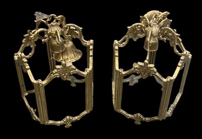 Lot 126 - A pair of decorative gilt metal pentagonal...