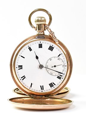 Lot 860 - A gold plated pocket watch, the white...