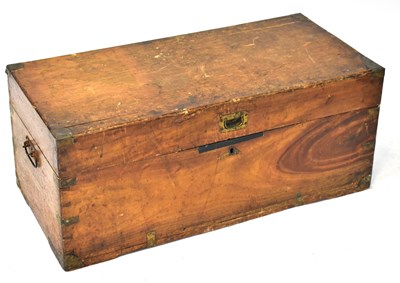 Lot 219 - A wooden trunk, possibly elm or ash, with...