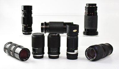 Lot 543 - Eight various camera lenses to include a...