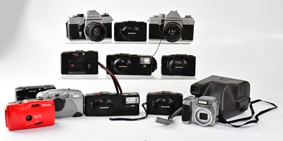 Lot 544 - Various cameras to include Polaroid, Olympus...