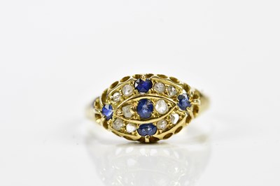 Lot 228 - An 18ct yellow gold sapphire and diamond dress...