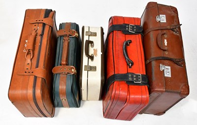 Lot 225 - Five various vintage suitcases to include...