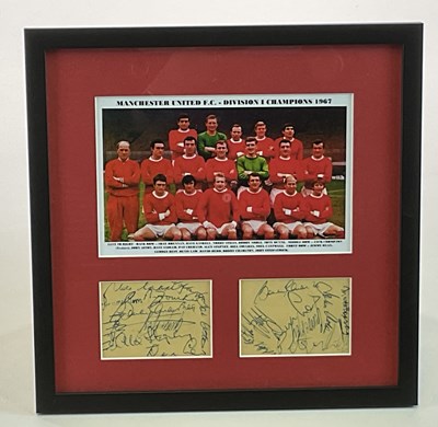 Lot 184 - MANCHESTER UNITED; two pages from an autograph...