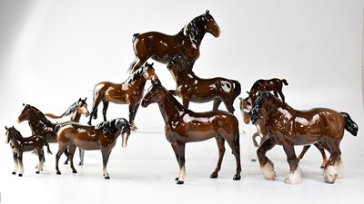 Lot 355 - BESWICK; twelve models of horses, mainly...