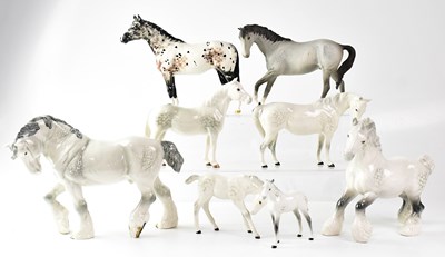 Lot 356 - BESWICK; eight grey and dappled horses to...