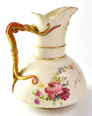 Lot 292 - ROYAL WORCESTER; a blush ware jug of squat...