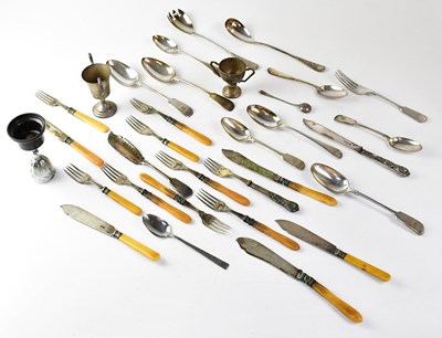 Lot 594 - A quantity of silver plated cutlery and...