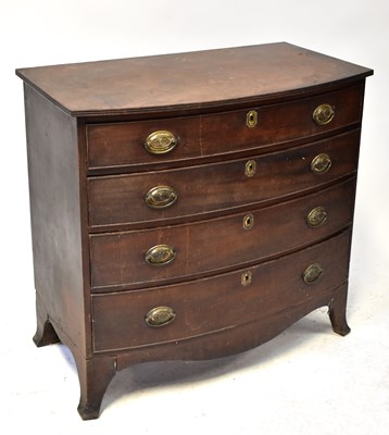 Lot 78 - A George III mahogany bow-front chest of four...
