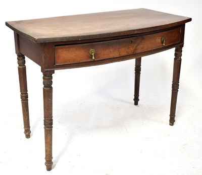 Lot 72 - A 19th century mahogany bow-front side table...