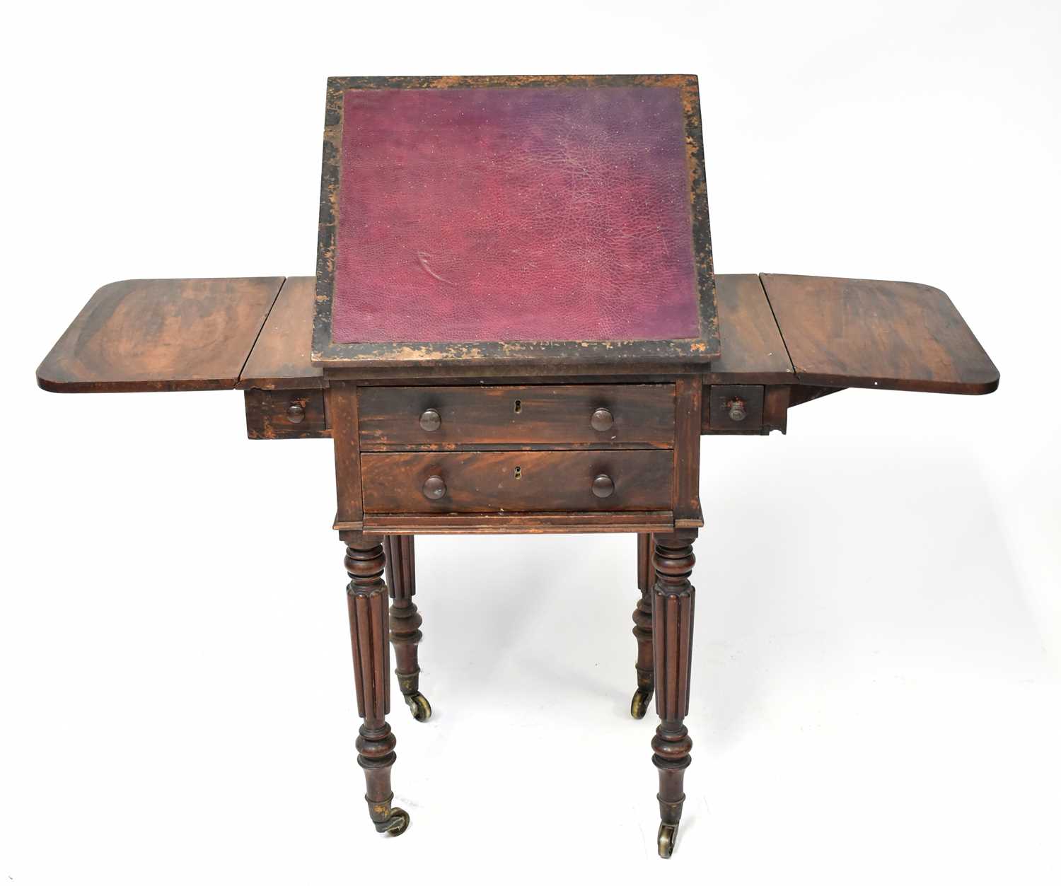 Lot 70 - A 19th century mahogany lamp table with later...