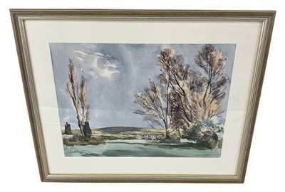 Lot 198 - TOM NISBET (1909-2001); watercolour, rural...