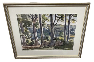 Lot 199 - TOM NISBET (1909-2001); watercolour, rural...