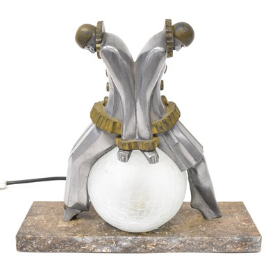 Lot 128 - A Cubist-style figural table lamp in the form...