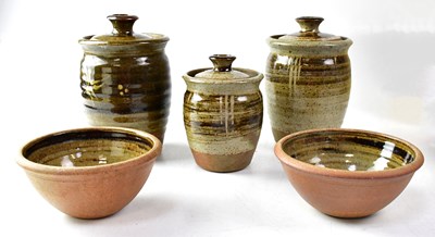 Lot 286 - ROGER COCKRAM (born 1947); three stoneware...