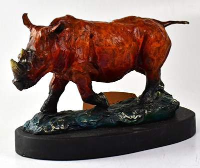 Lot 186 - A contemporary painted bronze sculpture of a...