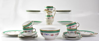 Lot 333 - A 19th century porcelain part tea service,...