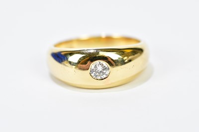 Lot 109 - An 18ct yellow gold diamond solitaire ring,...