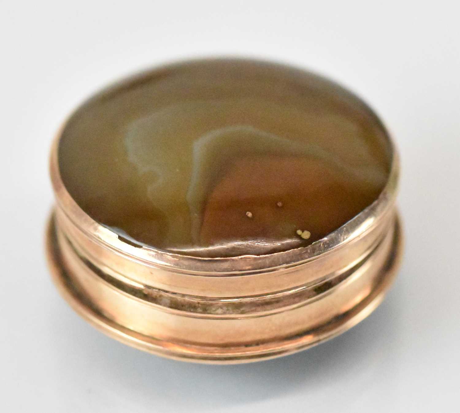 Lot 1357 - A 19th century rose gold and agate set...