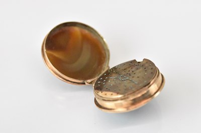 Lot 1357 - A 19th century rose gold and agate set...