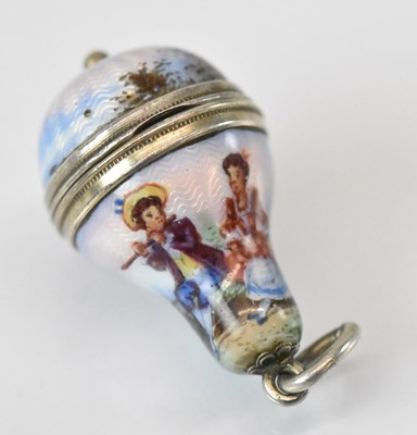 Lot 1365 - A fine late 19th century enamel decorated pear...
