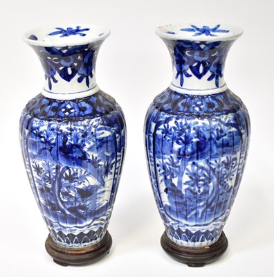 Lot 408 - A pair of early 20th century Japanese blue and...