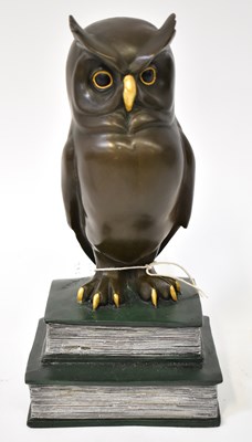 Lot 195 - MANGREB; a bronze figure of an owl on two...