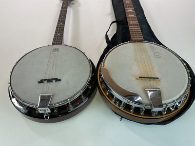 Lot 177 - An Antonia four string banjo and a German five...