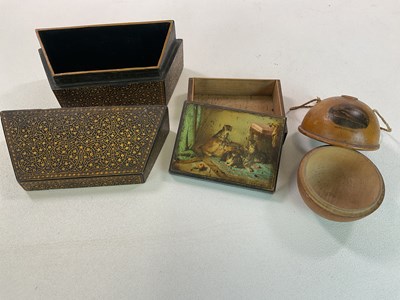 Lot 152 - Three decorative wooden boxes, to include a...